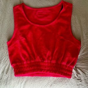 hot pink terry cloth tank from daily drills